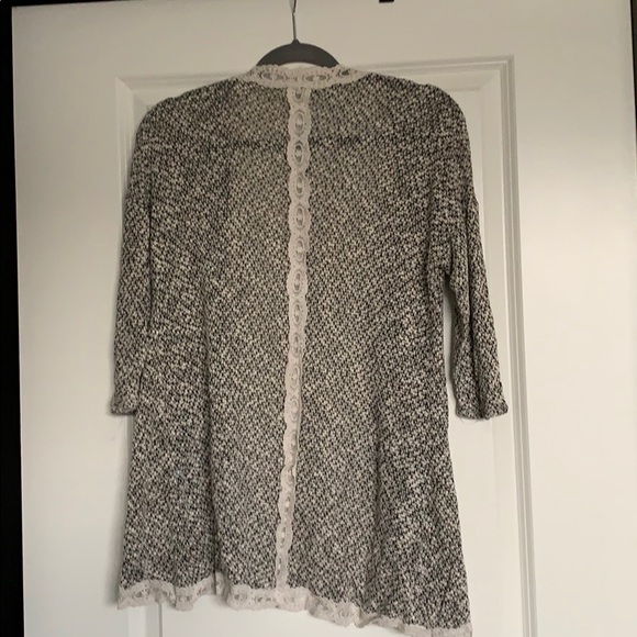 Maurices 3/4 Sleeve Lace Edge Cardigan - Picture 2 of 3